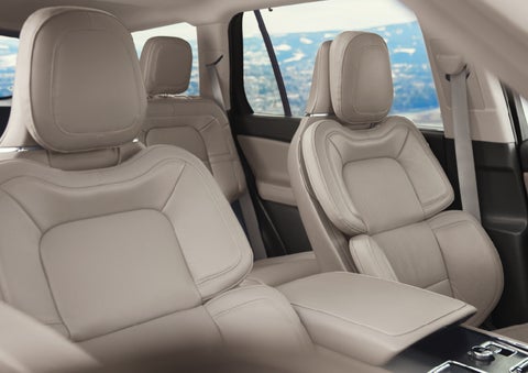 The interior of a 2024 Lincoln Aviator® SUV in the Sandstone interior color | Griffin Lincoln in Tifton GA